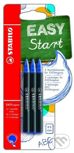 Pero STABILO EASYoriginal náplne médium 0,5mm (3 ks modré v blistre)