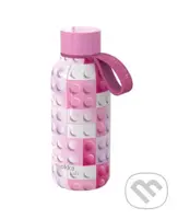 Quokka Nerezová termoláhev Solid Kids s poutkem: Pink Bricks 330ml