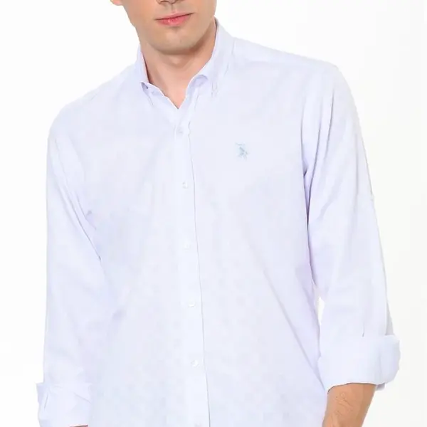 Pánská jednobarevná slim fit košile