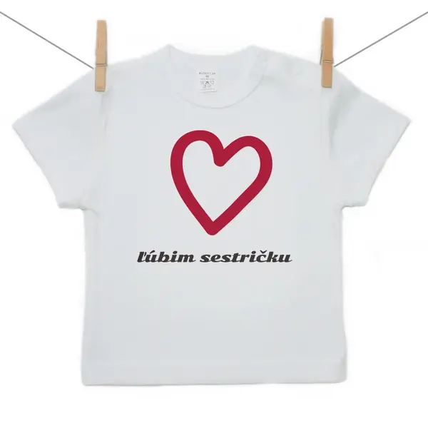 Boodyy Tričko s krátkym rukávom Ľúbim sestričku 86 (12-18 mesiacov)