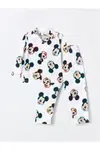 LC Waikiki Shirt Collar Long Sleeve Mickey Mouse Printed Baby Boy Pajamas Suit