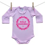 Boodyy Ružové Body s dlhým rukávom Malá bikerka 62 (2-4 mesiace)