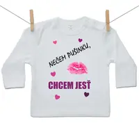 Boodyy Tričko s dlhým rukávom Nečem pusinku, chcem jesť 68 (3-6 mesiacov)