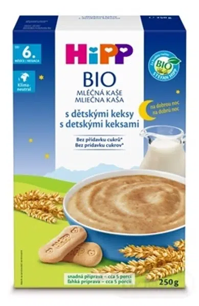 HIPP BIO MLIEČNA KAŠA Dobrú noc S detskými keksami