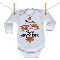 Boodyy Body s dlhým rukávom Veselé Vianoce a šťastný nový rok 50 (0 mesiacov)