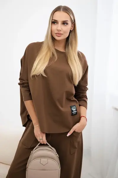 Kesi Włoski Souprava Punto Milano Winter tepláky + kalhot čokoláda