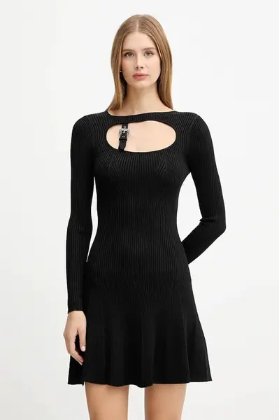 Šaty Versace Jeans Couture černá barva, mini, 79HAOM01 CMH23