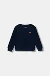 Dětská mikina Levi's MINI LOGO CREWNECK SWEATSH tmavomodrá barva, hladká, 8EE331