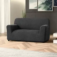 Bielastické potahy COSTINA antracit dvojkřeslo (š. 120 - 160 cm)