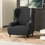 Bielastické potahy COSTINA antracit křeslo ušák (š. 60 - 110 cm)