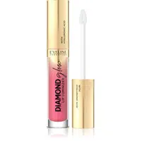 Eveline Cosmetics Diamond Glow trblietavý lesk na pery s kyselinou hyalurónovou odtieň 09 Peach Dream 4.5 ml