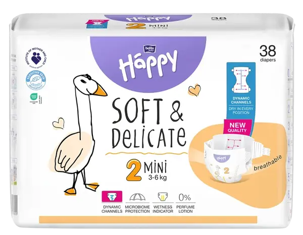 BELLA Baby Happy Soft&Delicate Mini (3-6 kg), 38 ks