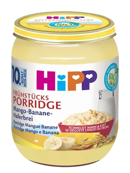 HIPP BIO Raňajková ovsená kaša s mangom a banánom 160 g
