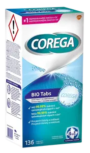 COREGA Bio Tabs čistiace tablety na zubné náhrady 136 ks