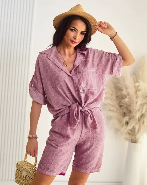 Resti Cotton and linen women's shirt set