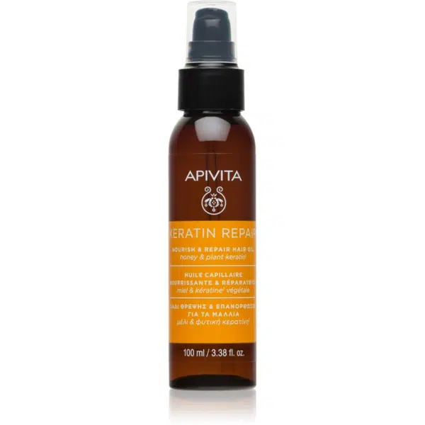 Apivita Keratin Repair Nourish Repair Hair Oil olej na vlasy pre suché a poškodené vlasy 100 ml
