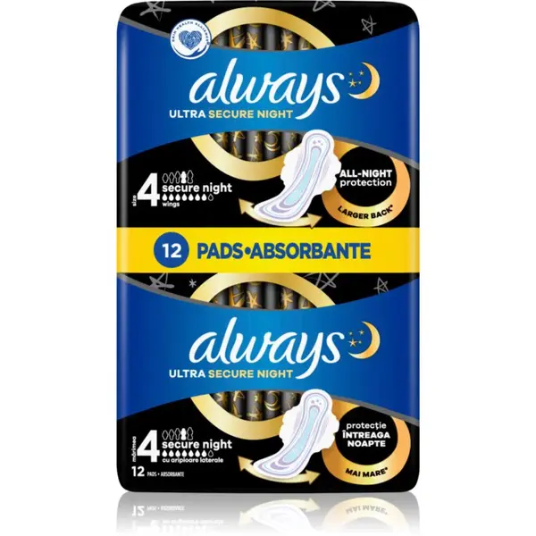Always Ultra Secure Night vložky 12 ks