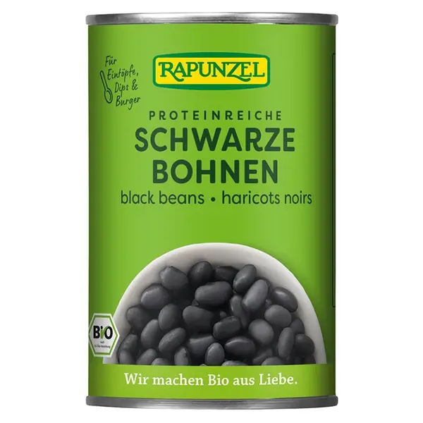 RAPUNZEL Černé fazole sterilované BIO 340 g