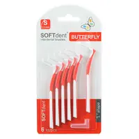 SOFTdent Butterfly mezizubní kartáček zahnutý S 6 ks