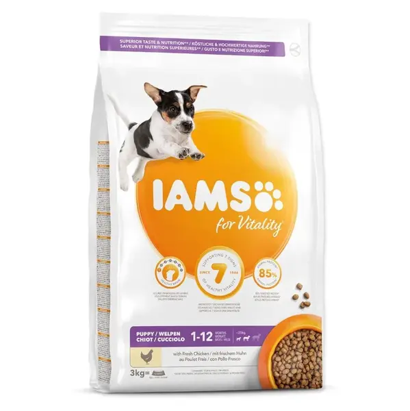 IAMS Dog Puppy Small & Medium Chicken granule pro psy, Hmotnost balení (g): 3 kg