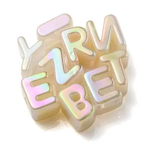 Opaque Rainbow Iridescent Acrylic Beads