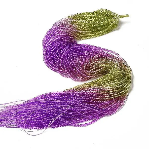 Transparent Gradient Color Glass Beads Strands