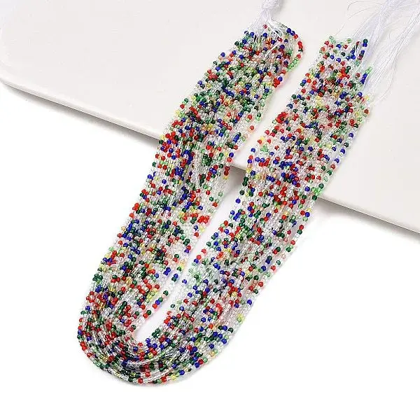 Transparent Gradient Color Glass Beads Strands