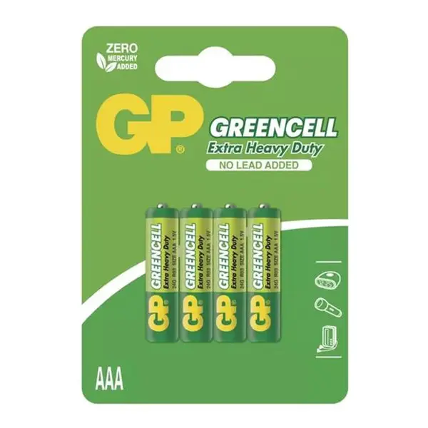 Baterie AAA (R03) Zn-Cl GP Greencell 4ks / blistr
