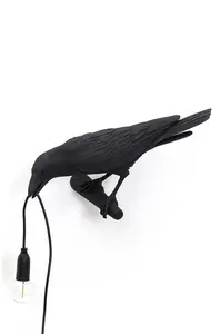 Seletti  Nástěnná lampa  Bird Lamp Black Looking Left