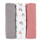 Petite&Mars Moussy látkové pleny Rose Rainbows 68 x 68 cm 3 ks