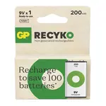 Baterie 6F22 nabíjecí 9V/200mAh GP B2552 Recyko 1ks