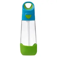 B.BOX Láhev na pití s brčkem modrá/zelená 600 ml