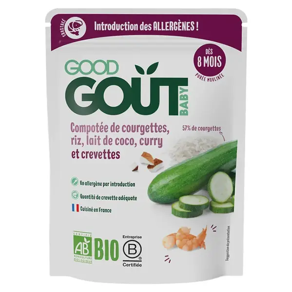 GOOD GOUT Krevety s rýží cuketou a kokosovým mlékem 8m+ BIO 190 g
