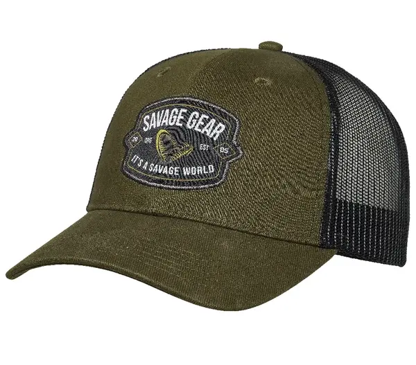 Savage gear šiltovka badge trucker cap green