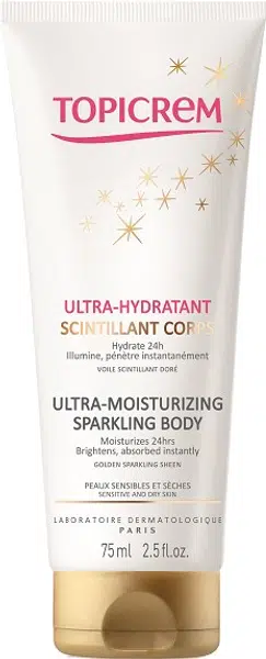 Topicrem Hydratační tělový krém se třpytivým efektem Ultra Hydratant (Ultra Moisturizing Sparkling Body) 75 ml