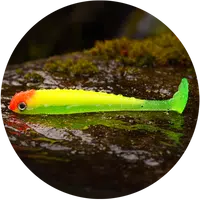 Redbass gumová nástraha ripper swimmer slim fluo green rh uv - s 70 mm