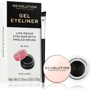 Revolution Gel Eyeliner Pot gelové oční linky se štětečkem odstín Black 3 g