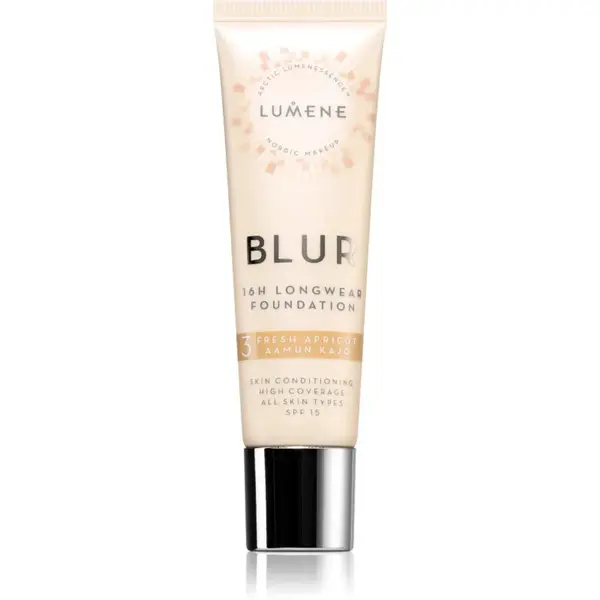 Lumene Blur 16h Longwear dlouhotrvající make-up SPF 15 odstín 3 Fresh Apricot (Warm) 30 ml