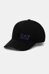 Bavlněná baseballová čepice EA7 Emporio Armani černá barva, s potiskem, AF11989.7X000005