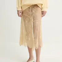 Sukně Stand Studio Mathilde žlutá barva, midi, áčková, 66473-8001