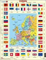 Puzzle MAXI - Mapa Evropy + vlajky/70 dílků