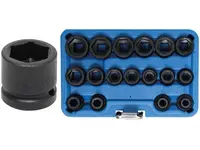 BGS Technic BGS 9286 Nástrčné hlavice 1/2" 6hran 8 ÷ 24 mm, rázové, extra krátké. Sada 17