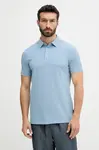 Bavlněné polo tričko Sisley pánské, modrá barva, 3089S300T