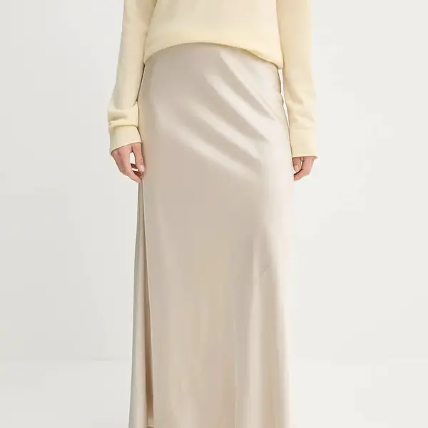 Sukně MUNTHE BARDOT béžová barva, maxi, 247120224711