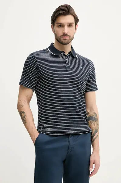 Bavlněné polo tričko Guess pánské, tmavomodrá barva, M5GP06 KCSH1