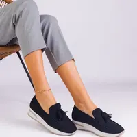 Gemre Black women's platform loafers with embellishment Selerina