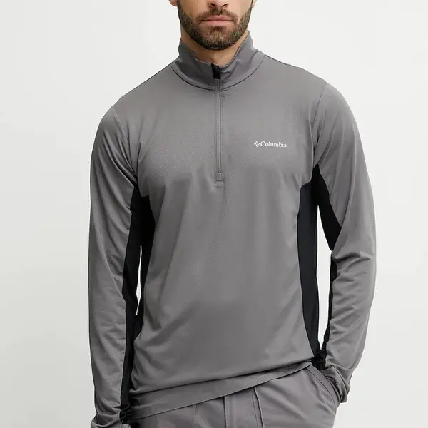 Sportovní mikina Columbia Three Pitch šedá barva, 2118672