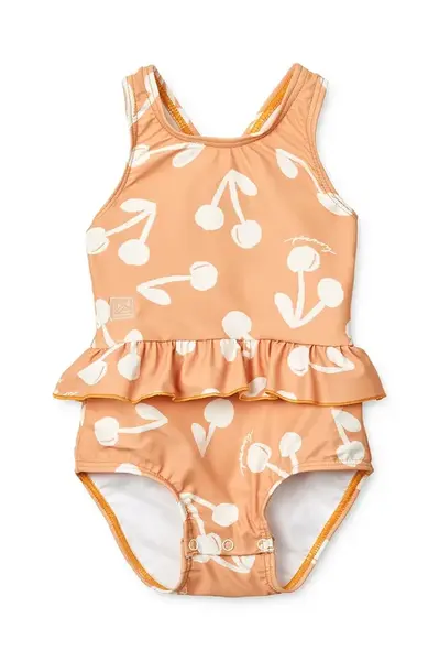 Jednodílné plavky pro miminko Liewood Amina Baby Printed Swimsuit oranžová barva, LW19981
