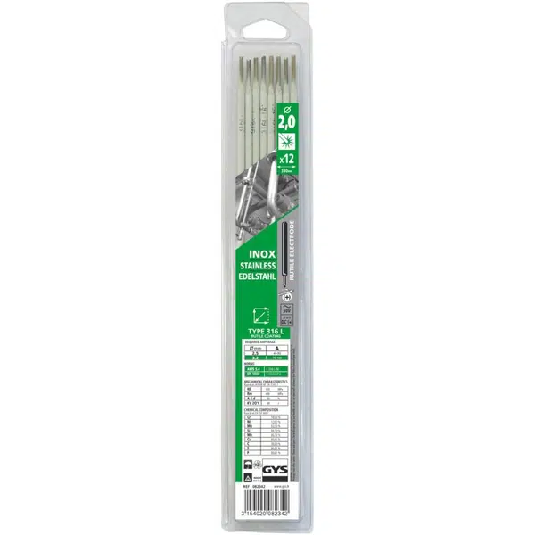 GYS France Obalované svářecí elektrody na nerezové oceli / INOX (316L) - 2,0 mm