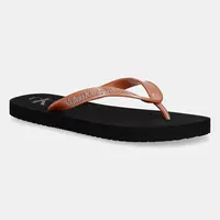 Žabky Calvin Klein Jeans BEACH SANDAL MONOLOGO TPU dámské, oranžová barva, na plochém podpatku, YW0YW01719